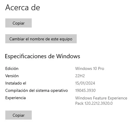 Windows 10 PRO Español